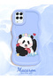 Samsung Galaxy A12 Compatible Case Camera Protector Blue Silicone Couple Phone Case Panda Pattern - 2