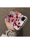 Realme C25 Compatible Silicone Edge Hard Back Case Couple Phone Case with Floral Pattern - 4