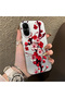 Realme C67 Compatible Silicone Edge Hard Back Case Couple Phone Case with Floral Pattern - 3