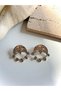 Women's Stainless Steel Gold Color Baguette Zircon Stone Geometric Earrings Shiny Luxury Design