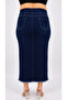 Plus Size Denim Stoned Pencil Skirt - 3