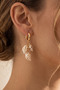 Seashell Model Gold Color Earrings - 3