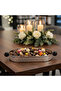 Silver Metal Oval Candy & Sweets Tray with Elegant Black Handles | Decorative Lattice Design | 20×10 cm - 2