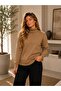 Women's Turtleneck Furry Oversized Sweater - 7