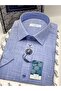 Classic Short Sleeve Linen Collar Button down Comfortable Fabric Gift Boxed Men's Shirt Fs-004588 - Blue - 2