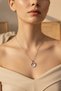 Elegant Swan Figured Pink Detailed Stone Chain Necklace Women's Jewelry Accessory - 7