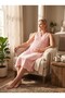 New Season Powder Scallop Linen Summer Nightgown with Breastfeeding Feature, Wide Straps, 100% Cotton Maternity Nightgown - 4