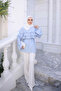 Baby Blue Tie-Waist Layered Shirt - 2