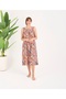 Aysun Teksti̇l Women's 100% Cotton Wide Cut Patterned Front Pocket Thick Strap Square Neck Dress & Nightgown - 3