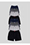Men's Combed Cotton 8-Piece Set Towel Waist Boxer Black-Grey-Smoked-Navy Blue Mixed Color - 6