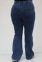 9201 Large Size Jeans with Elastic Waist and Stone Detail - Navy Blue - 5