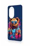 Honor 200 Pro 5g Compatible Bear Patterned Silicone Case with Glasses - 4