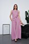 Women's Patterned Sleeveless Belted Jumpsuit 250587 -