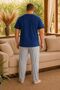 Large Size 100% Cotton Men's Pajama Set 3Xl-6Xl Comfortable Fit Short Sleeve Home Wear - 4