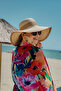 Zigzag Stripe Detailed Straw Beach Hat Rms-Rş-2103-26 Beige - 2