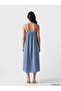 Lcw Everyday Indigo Square Neck Rope Strap A-Line Jean Dress - 4