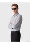 Southblue Navy Blue Regular Fit Striped Men's Textured Shirt