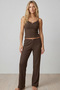 Brown Lace Bürümcük-Krınkıl Rope Strap Pajama Set 8059 - 2