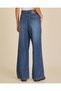 Senior Girls Dark Wash Button Front Wide Leg Jeans - 3