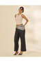 Women Dark Grey Wide Leg Cropped Jeans - 5