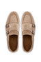 Men's Genuine Leather Beige Suede Loafer Shoes - 6
