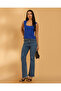 Women Blue Schiffli Hem Square Neck Top - 5