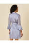 Women Mauve Lace Sleeve Satin Robe - 3