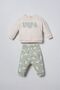 Embroidered Baby Girl White Long Sleeve Pajama Set Usb3257-C-V1