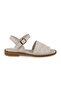 Women's Sandals Wide Cross Straps Ankle Buckle Thermo Sole Beige Antique Leather L060.443 - 2