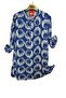 Plus Size Viscose Patterned Lace-Up Tunic