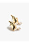 Pearl Detailed Abstract Earrings - 2