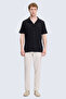 Black Regular Fit Apaş Collar 100% Cotton Casual Shirt - 2