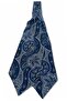 Navy Blue Green Shawl Pattern Italian Silk Ascot Tie Sac132 - 4