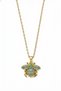 Yellow Color Steel Necklace with Bee Figure, Turquoise and White Stone Detail - 6