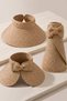 Women's Noir Vela Bowknot Straw Visor Hat Beige – Wide Brim, Summer Chic Design - 7