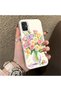 Samsung Galaxy A51 Compatible Silicone Edge Hard Back Case Couple Phone Case with Floral Pattern - 3