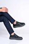 Laceless Elastic Eva Sole Genuine Leather Sneaker 174-1982 Men's Shoes - 2