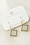 Bi̇reycel Square Stone (144527) Metal Earrings-11923305-Yellow - 2