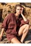 Kaya Buttoned Blouse - Bordo - 3