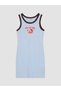 Lcw Kids Blue Crew Neck Printed Girls' Knitwear Dress