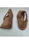 100% Genuine Leather Inside and Out, Tan Color Velcro Sandals - 2