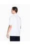 Men's Button Closure Short Sleeve 100% Cotton White Polo Collar T-Shirt - 3