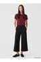 Lcwaikiki Classic Black Elastic Waist Wide Leg Women's Trousers
