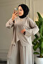 6612 - Stylish, Comfortable, Soft, Special Wanda Viscose Fabric, Diagonal Cut, Tunic Women's Set - 5