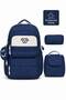 4-Piece Satin Fabric Waterproof Primary School Bag Set with Lunch Bag, Pen Holder and Accessory Bag - 5