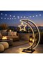 Moon LED Floor Lamp with Star Design, Warm White Strip Light, Durable Metal Stand, Ramadan & Eid Decoration, Modern Home Lighting - 2