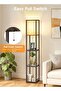 Floor Lamp with Shelves, Warm Light, 4 Color Temp 9W LED Bulb, Modern Display Lamp, Walnut - 7