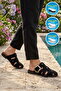 Black Closed-Front Women's Flat Slippers - 3