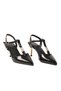 Black Patent Leather Women's Heeled Shoes - 3