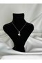 Steel Women's Necklace with Letter and Feather Charm